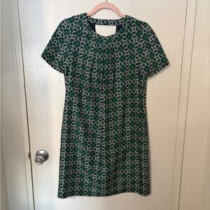 J. Crew Elegant Green Patterned Dress - NWT